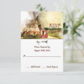 Tribal Tipi und Füchse in Liebe Boho Teepee Weddin RSVP Karte (Stehend Vorderseite)