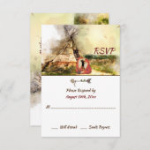 Tribal Tipi und Füchse in Liebe Boho Teepee Weddin RSVP Karte (Vorne/Hinten)