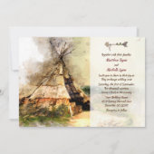 Tribal Tipi und Heart Arrow Boho Teepee Wedding Einladung (Rückseite)