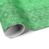 Tribal Tropical Wavy Green Lines Geometrie Art Geschenkpapier (Rolleneckpunkt)