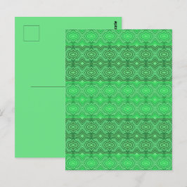 Tribal Tropical Wavy Green Lines Geometrie Art Postkarte