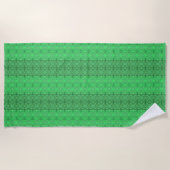 Tribal Tropical Wavy Green Lines Geometrie Art Strandtuch (Vorderseite)