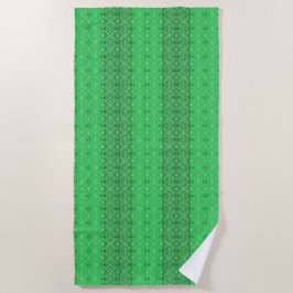 Tribal Tropical Wavy Green Lines Geometrie Art Strandtuch