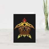 Tribal Turtle Erntedank Day Cool Polynesien Fallen Karte (Vorderseite)