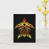 Tribal Turtle Erntedank Day Cool Polynesien Fallen Karte (Gelbe Blume)