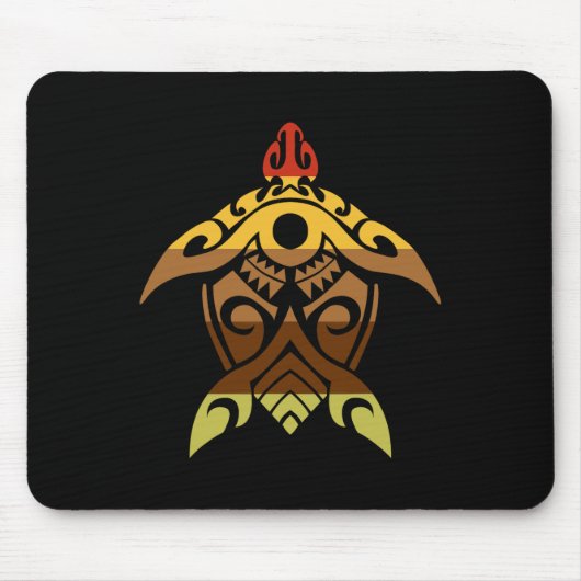 Tribal Turtle Erntedank Day Cool Polynesien Fallen Mousepad (Vorne)