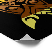 Tribal Turtle Erntedank Day Cool Polynesien Fallen Poster (Ecke)