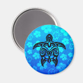 Tribal Turtle Hibiskus Magnet (Vorderseite/Rückseite)
