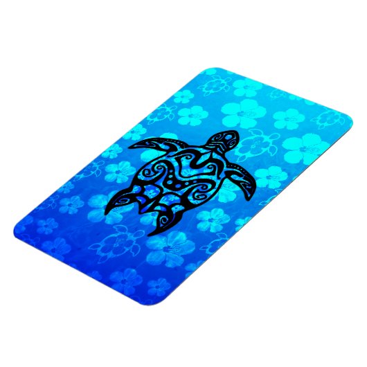 Tribal Turtle Hibiskus Magnet (Linke Seite)