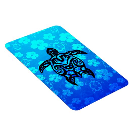 Tribal Turtle Hibiskus Magnet (Rechte Seite)