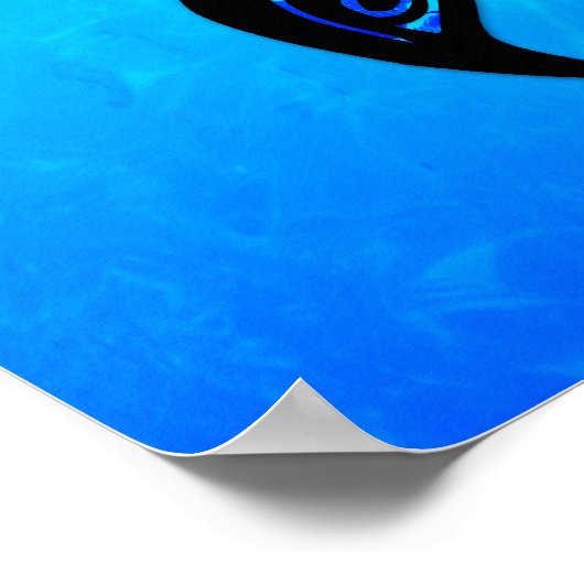 Tribal Turtle Hibiskus Poster (Ecke)