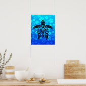 Tribal Turtle Hibiskus Poster (Küche)