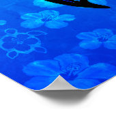 Tribal Turtle Hibiskus Poster (Ecke)