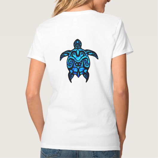 Tribal Turtle Hibiskus T-Shirt (Rückseite)