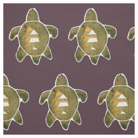 Tribal Turtle Petroglyph Art Burgund Rot Stoff (Muster)