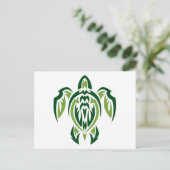 Tribal Turtle Postkarte (Stehend Vorderseite)