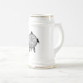 Tribal Turtle Shield Tattoo Bierglas (VorderseiteRechts)