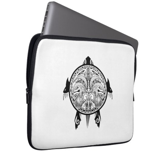 Tribal Turtle Shield Tattoo Laptopschutzhülle (Vorne Rechts)
