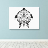 Tribal Turtle Shield Tattoo Leinwanddruck (Insitu (Holzboden))