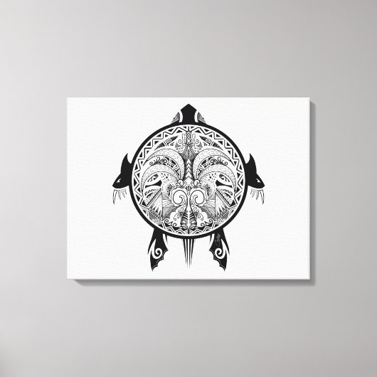 Tribal Turtle Shield Tattoo Leinwanddruck (Vorderseite)