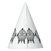 Tribal Turtle Shield Tattoo Partyhütchen (Rückseite)