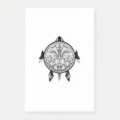 Tribal Turtle Shield Tattoo Post-it Klebezettel (Vorderseite)