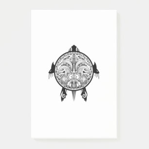 Tribal Turtle Shield Tattoo Post-it Klebezettel