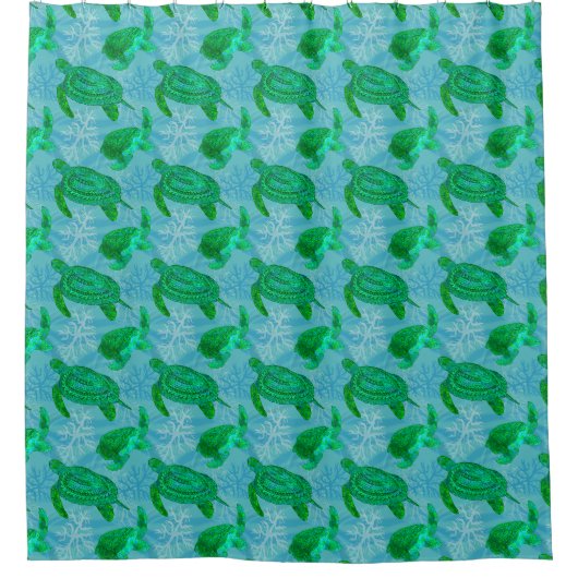 Tribal Turtles Duschvorhang (Vorderseite)