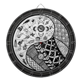 Tribal und Modern Yin und Yang Dartboard Dartscheibe