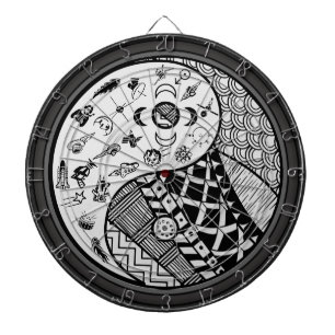 Tribal und Modern Yin und Yang Dartboard Dartscheibe