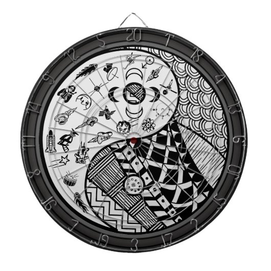 Tribal und Modern Yin und Yang Dartboard Dartscheibe (vorne)