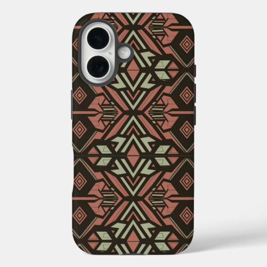 Tribal Vibes - Earthy Geometric Aztec Pattern Case-Mate iPhone Hülle (Rückseite)