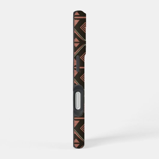 Tribal Vibes - Earthy Geometric Aztec Pattern iPhone 16 Hülle (Rechte Seite)