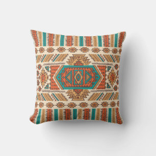 Tribal Vintage: Ethnisches Nahtloses Muster Kissen