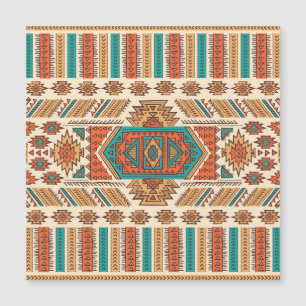 Tribal Vintage: Ethnisches nahtloses Muster Magnetkarte