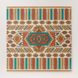 Tribal Vintage: Ethnisches nahtloses Muster Puzzle