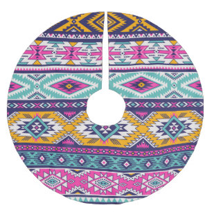 Tribal Vintage Navajo: Retro-Muster Polyester Weihnachtsbaumdecke