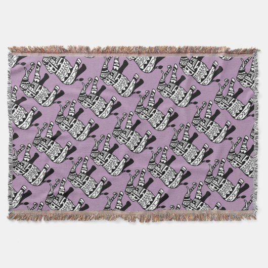 Tribal Walking Elephant Custom Throw Blanket Decke (Vorderseite)