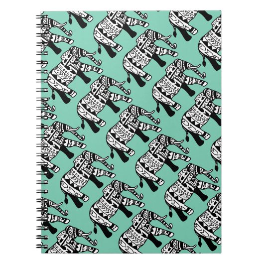 Tribal Walking Elephant Notizblock (Vorderseite)