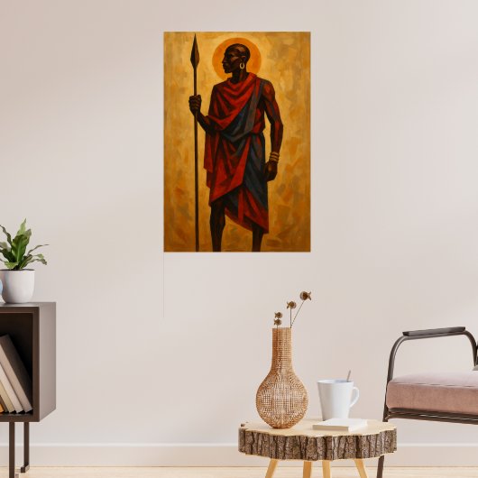 "Tribal Warrior | African Heritage Wall Art Poster (Wohnzimmer 3)