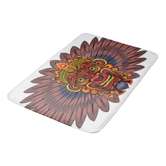 Tribal Warrior King Ritual Mask Badematte (Schrägansicht)