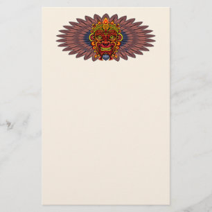 Tribal Warrior King Ritual Mask Briefpapier