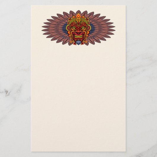 Tribal Warrior King Ritual Mask Briefpapier (Vorderseite)