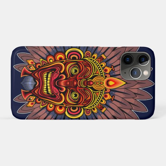 Tribal Warrior King Ritual Mask Case-Mate iPhone Hülle (Rückseite (Horizontal))