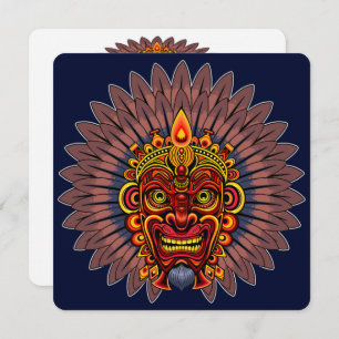 Tribal Warrior King Ritual Mask Einladung