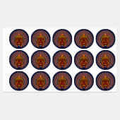 Tribal Warrior King Ritual Mask Etiketten (Blatt)