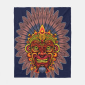 Tribal Warrior King Ritual Mask Fleecedecke (Vorderseite)