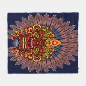 Tribal Warrior King Ritual Mask Fleecedecke (Vorderseite (Horizontal))