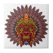 Tribal Warrior King Ritual Mask Fliese (Vorderseite)