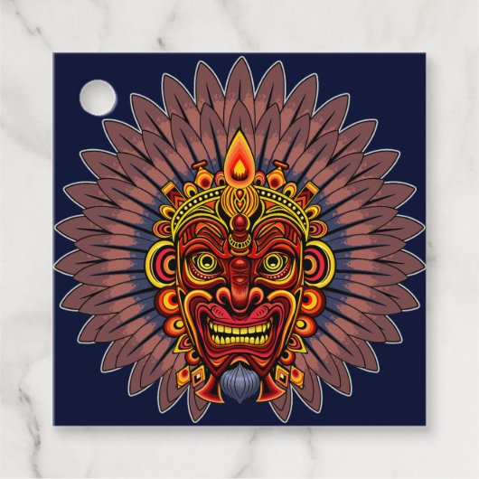 Tribal Warrior King Ritual Mask Geschenkanhänger (Vorderseite)